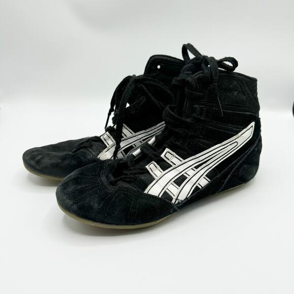 Asics Other - Vintage Asics JL204 Shoes Mens 6 Black Suede MMA Boxing Wrestling Sneakers